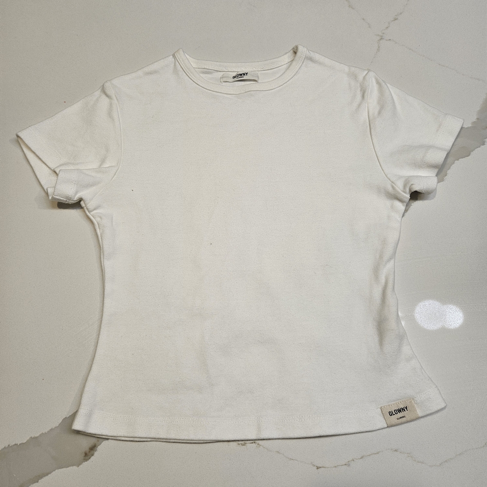 Glowny Classic White Baby Tee OS XS